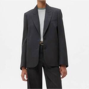 NEW TWP women's perfect boyfriend blazer in charcoal